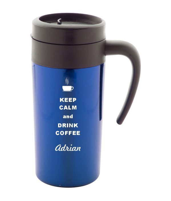 cana personalizata graby albastra keep calm and drink coffee