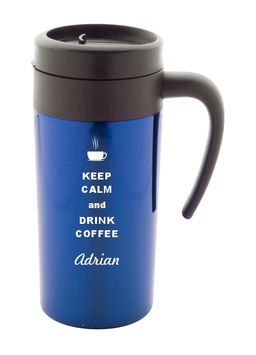 cana personalizata graby albastra keep calm and drink coffee
