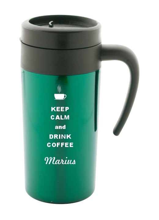 cana personalizata graby verde keep calm and drink coffee